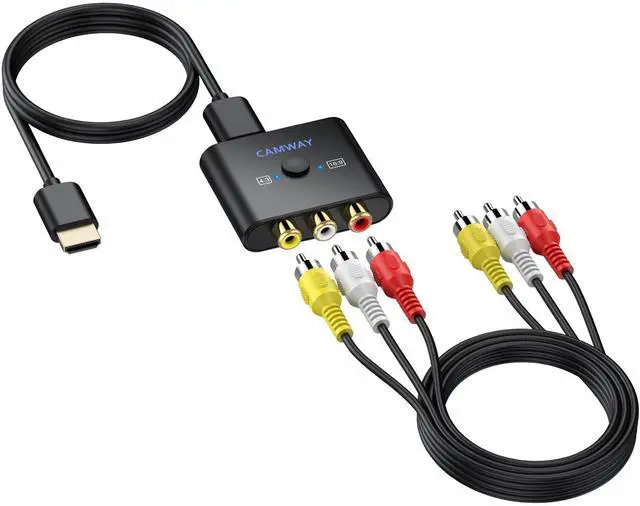 Main image of RCA to HDMI Converter with AV Cable - 16:9/4:3 Conversion 1080P AV to HDMI Adapter for Wii/PS1/PS2/N64/X-box/DVD/VCR,Composite CVBS Video Audio Converter with HDMI Cable Supports PAL,NTSC