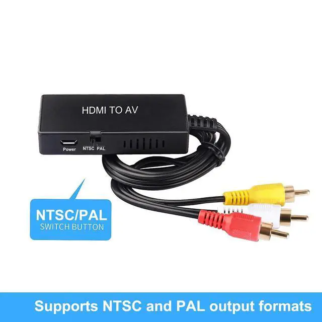 Alt view image 5 of 7 - HDMI to RCA Converter, HDMI to AV Composite Adapter Supports PAL/NTSC | HDMI to Component For TV Stick, Roku, Android TV Box, DVD