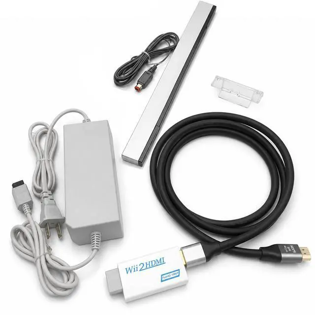 Main image of Wii Accessories, AC Power Cord, Wii to HDMI Adapter, USB Motion Sensor Bar | 4-IN1, Wii Sensor Bar, AC Power Supply, Wii to HDMI Adapter Converter with HDMI Cable for Nintendo Wii Console, Sport Games