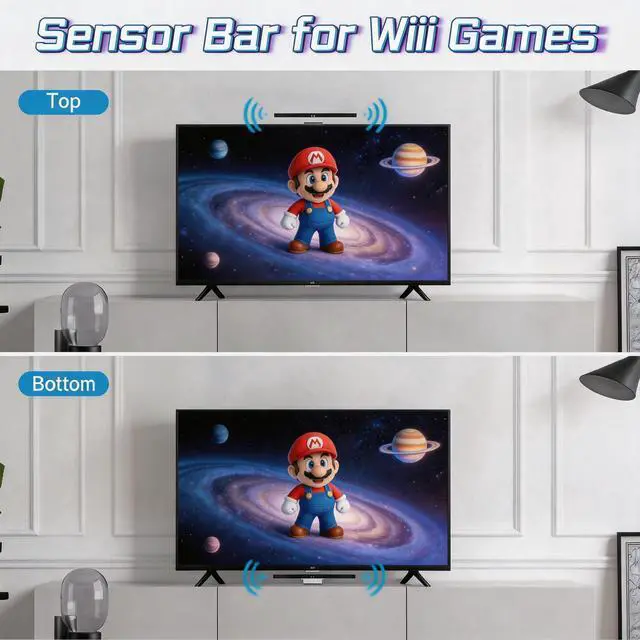 Alt view image 2 of 7 - Wii Accessories, AC Power Cord, Wii to HDMI Adapter, USB Motion Sensor Bar | 4-IN1, Wii Sensor Bar, AC Power Supply, Wii to HDMI Adapter Converter with HDMI Cable for Nintendo Wii Console, Sport Games
