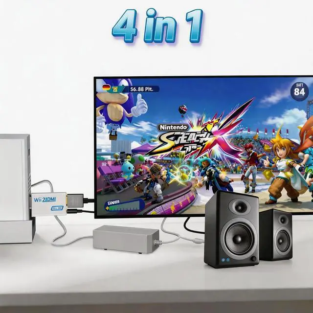 Alt view image 6 of 7 - Wii Accessories, AC Power Cord, Wii to HDMI Adapter, USB Motion Sensor Bar | 4-IN1, Wii Sensor Bar, AC Power Supply, Wii to HDMI Adapter Converter with HDMI Cable for Nintendo Wii Console, Sport Games