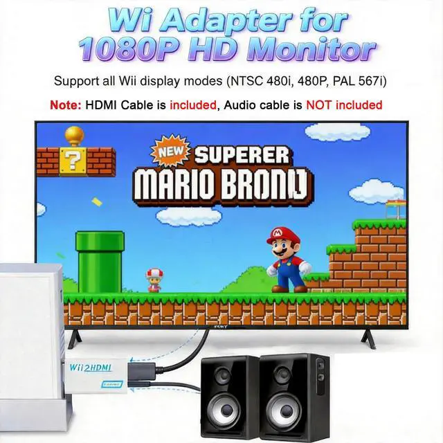 Alt view image 3 of 7 - Wii Accessories, AC Power Cord, Wii to HDMI Adapter, USB Motion Sensor Bar | 4-IN1, Wii Sensor Bar, AC Power Supply, Wii to HDMI Adapter Converter with HDMI Cable for Nintendo Wii Console, Sport Games