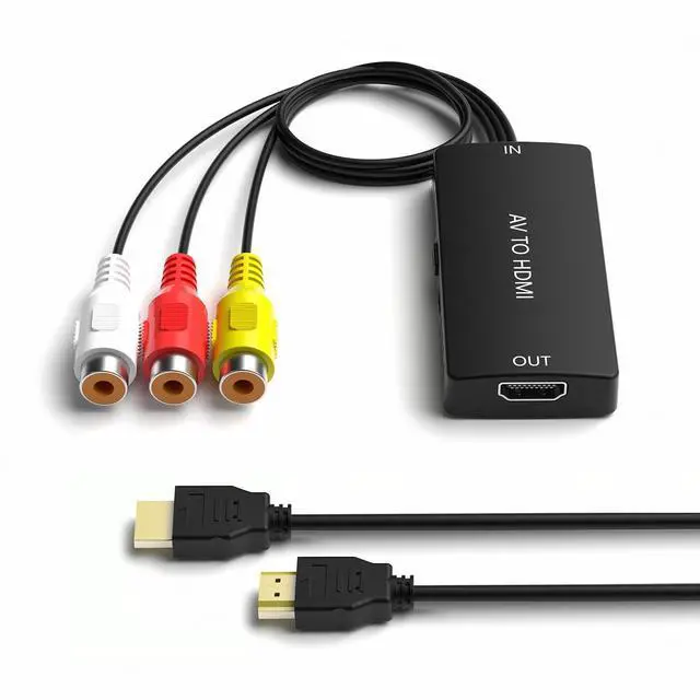 Main image of RCA to HDMI Converter, AV to HDMI Adapter Support 1080P/720P for PS2/PS3/N64/Wii/VHS/VCR/DVD/Blue-Ray Players etc.