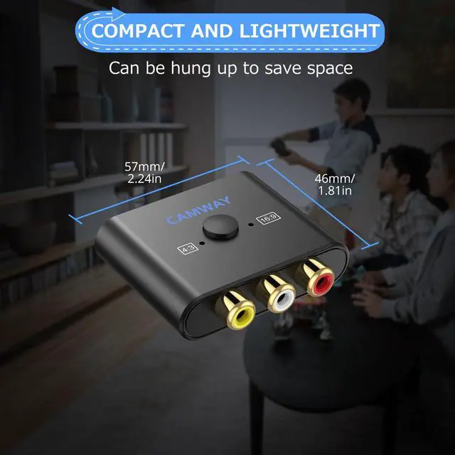 Alt view image 7 of 7 - RCA to HDMI Converter - 1080P AV to HDMI Video Converter 16:9/4:3 Conversion Mini Composite CVBS Audio Video Adapter Supports PAL,NTSC for Wii,PS1,PS2,N64,X-Box,VHS, VCR, Blue-Ray DVD Players