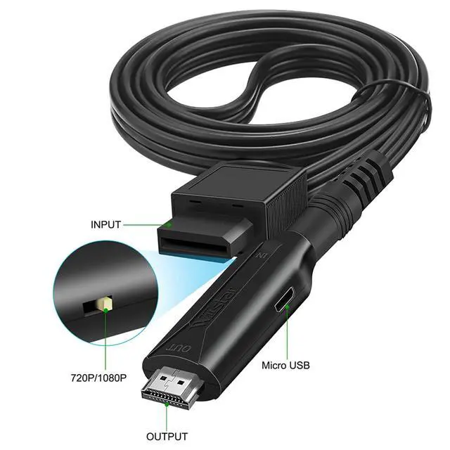Alt view image 2 of 7 - Wii to HDMI 1M(3.2FT) Cable Converter,1080P/ 720P Wii HDMI Adapter Output Video Audio Wii HDMI Converter Supports All Wii Display Modes, NTSC .Compatible with Wii, Wii U, HDTV
