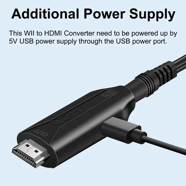 Alt view image 3 of 7 - Wii to HDMI 1M(3.2FT) Cable Converter,1080P/ 720P Wii HDMI Adapter Output Video Audio Wii HDMI Converter Supports All Wii Display Modes, NTSC .Compatible with Wii, Wii U, HDTV