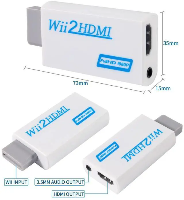 Alt view image 2 of 7 - Sensor Bar and Wii to HDMI Converter - Wired Infrared Ray Sensor Bar and HDMI Adapter for Nintendo Wii