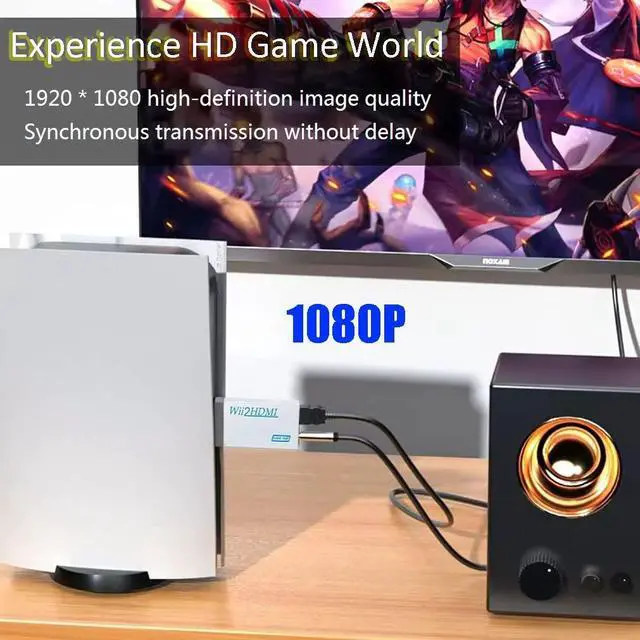 Alt view image 4 of 7 - Wii to HDMI Converter, Wii2 to HDMI for HD Video Audio Output with 3.5mm Audio Jack, Supports All Wii Display Modes 1080P 720P, Wii, Wii U, HDTV, Monitor, NTSC