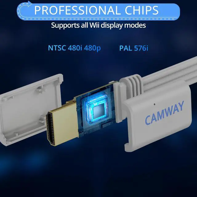 Alt view image 3 of 7 - Wii to HDMI Converter 1080P - Plug & Play Wii HDMI Adapter for Nintendo Wii,Wii U, Connects to HDTV, Monitor, Projector for Zero-Latency Gaming at Home or On the Go, 5ft Cable
