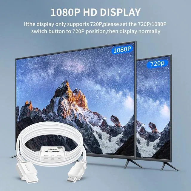 Alt view image 5 of 7 - Wii to HDMI Converter Adapter 1080P Video Output,with 3.5mm Audio Jack