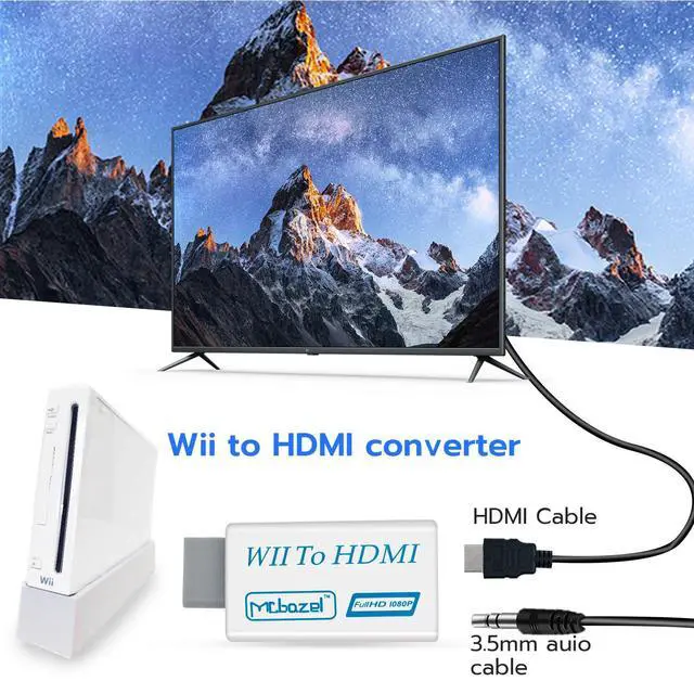 Alt view image 2 of 7 - Wii to HDMI Adapter Converter 1080P with 1.5M HDMI Cable