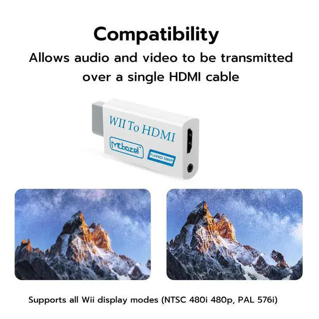 Alt view image 3 of 7 - Wii to HDMI Adapter Converter 1080P with 1.5M HDMI Cable