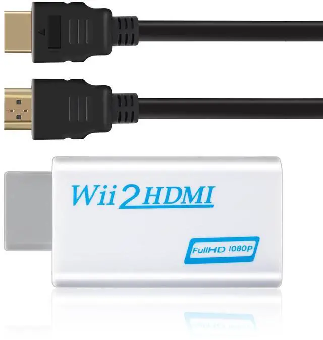 Main image of wii to hdmi Adapter 1080P with Audio JackCompatible with Wii, Wii U, HDTV,5ft HDMI Cable, Connect Converter to wii Console, Wii All Display Modes 720P, NTS