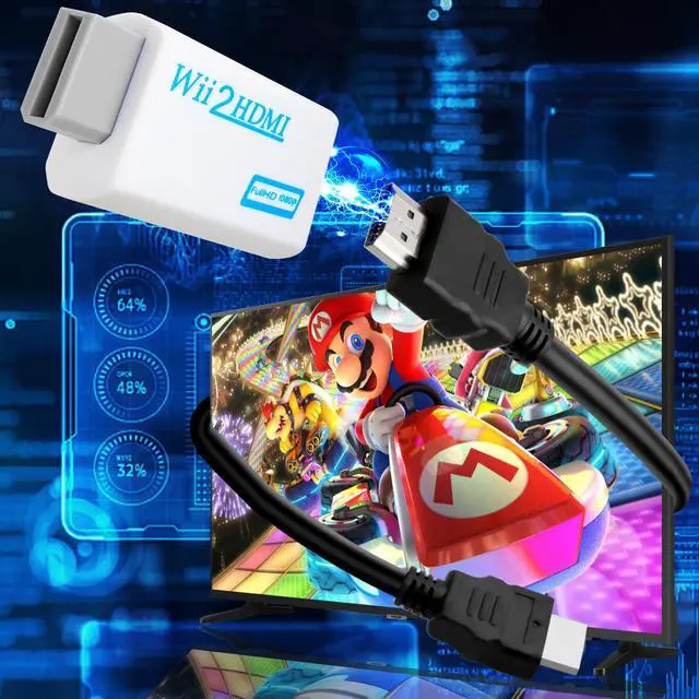 Alt view image 2 of 6 - wii to hdmi Adapter 1080P with Audio JackCompatible with Wii, Wii U, HDTV,5ft HDMI Cable, Connect Converter to wii Console, Wii All Display Modes 720P, NTS