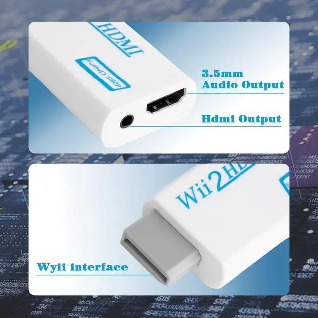 Alt view image 3 of 6 - wii to hdmi Adapter 1080P with Audio JackCompatible with Wii, Wii U, HDTV,5ft HDMI Cable, Connect Converter to wii Console, Wii All Display Modes 720P, NTS