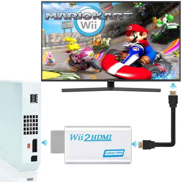 Alt view image 6 of 6 - wii to hdmi Adapter 1080P with Audio JackCompatible with Wii, Wii U, HDTV,5ft HDMI Cable, Connect Converter to wii Console, Wii All Display Modes 720P, NTS