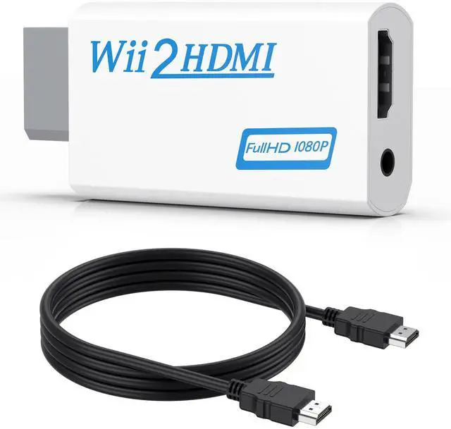 Main image of Wii to HDMI Converter, Wii to HDMI Adapter 1080p with 5ft High Speed HDMI Cable & 3.5mm Audio Jack&HDMI Output Supports All Wii Display Modes