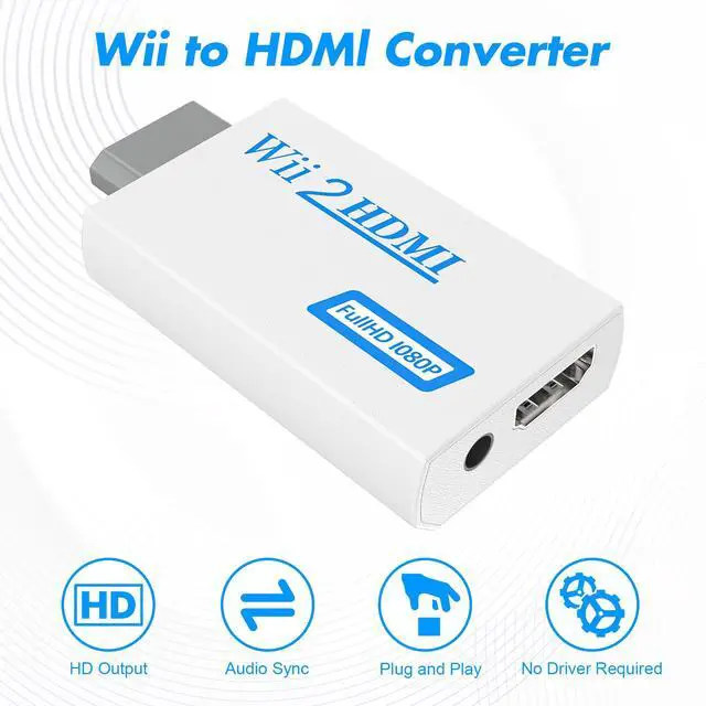Alt view image 5 of 7 - Wii HDMI Adapter 1080P with 3.5mm Audio Jack, HDMI Converter with 4.92ft HDMI Cable Compatible with Wii/Wii U Accessories Bundle Kits (HDMI Converter+HDMI Cable)