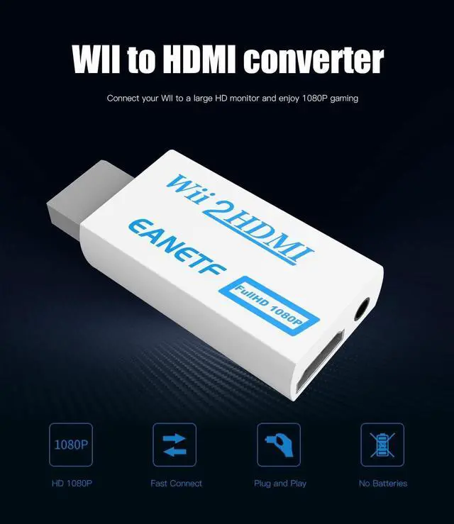 Alt view image 4 of 7 - Wii to HDMI Converter 1080P 5ft with Audio for Wii Console