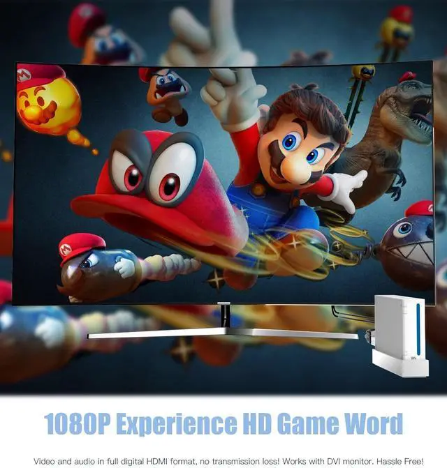 Alt view image 6 of 7 - Wii to HDMI Converter 1080P 5ft with Audio for Wii Console