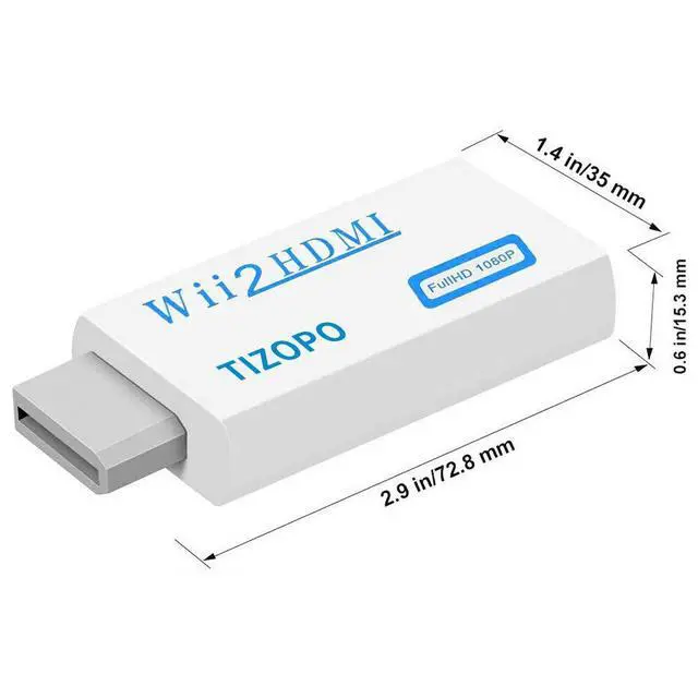 Alt view image 2 of 5 - Wii to HDMI Converter,Wii HDMI Adapter Output Video Audio HDMI Converter 1080Pwith 3,5mm Audio Jack&HDMI Output Compatible with Wii, Wii U, HDTV, Supports All Wii Display Modes 720P, NTSC