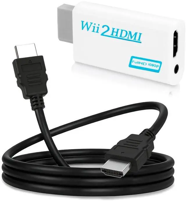 Main image of Wii to HDMI Adapter with 5FT HDMI Cable Wii to HDMI Converter,White