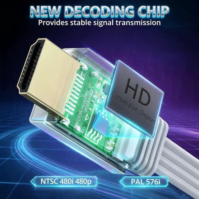 Alt view image 2 of 7 - 1080P WII HDMI Adapter Plug & Play-2M/6.6 FT Compact Cable Design