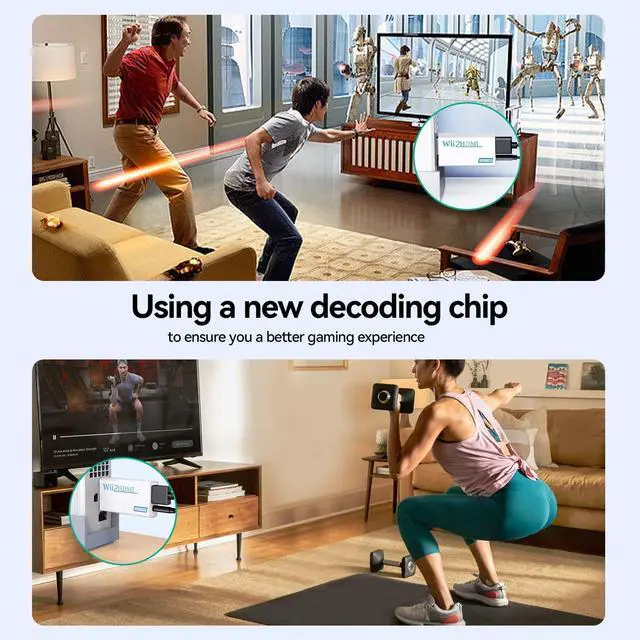 Alt view image 6 of 7 - Wii to HDMI Converter, 1080P Wii HDMI Adapter with 3.5mm Audio Jack