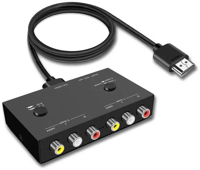 Main image of 2Port RCA/AV to HDMI Converter Adapter for WII, N64, Xbox, PS1/2/3,DVD Players etc (2AV in-1 HDMI Out)