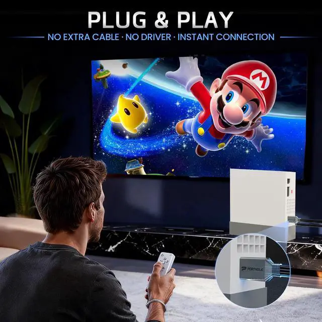 Alt view image 5 of 6 - Wii to HDMI Adapter Converter 1080P 5ft/150cm,Wii HDMI Cable for Full HD Device,Plug & Play Wii 2 HDMI Cord, Compatible with Nintendo Wii/Wii U, HDTV, Monitor-Supports All Wii Display Mode