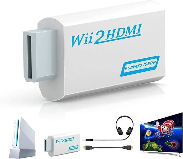 Alt view image 5 of 6 - Wii to HDMI Adapter, WII to Hdmi Converter, Connect Wii Console to HDMI Display Monitor with 3.5mm Audio Supports All Wii Display Modes