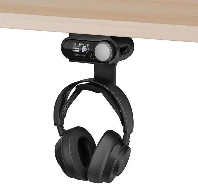 Main image of Under Desk Headphone Hanger Stand for Steelseries Arctis Nova Pro, Elite and Pro Omni Wireless Headsets with Dock for the Wireless Base Station by (HPS02)