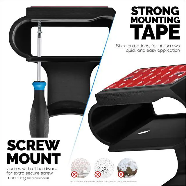 Alt view image 7 of 7 - Under Desk Headphone Hanger Stand for Steelseries Arctis Nova Pro, Elite and Pro Omni Wireless Headsets with Dock for the Wireless Base Station by (HPS02)