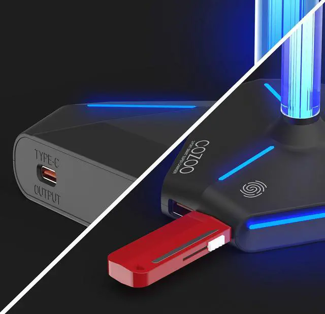 Alt view image 6 of 7 - RGB Headphone Stand with 2 USB2.0 Extension Charging Port Extender Cord,Headset Stand Holder for Gamer Desktop Table Game Earphone Accessories,PC Gaming Accessories for Gamer,Gifts for Boyfriend