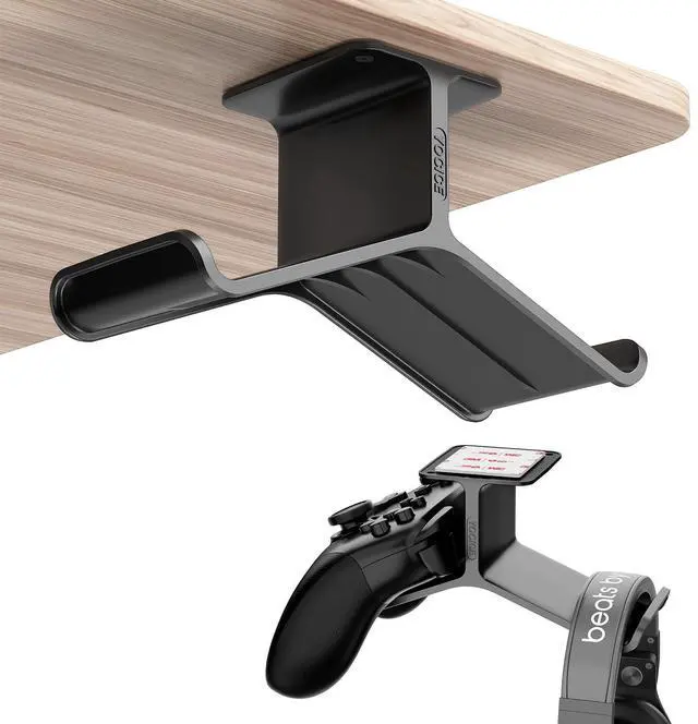 Main image of Controller Holder,Headphone Stand Headset and Controller Stand Under Desk Controller Holder with Strong Double Sided Tape Universal Design for Xbox ONE, PS5, PS4, PC