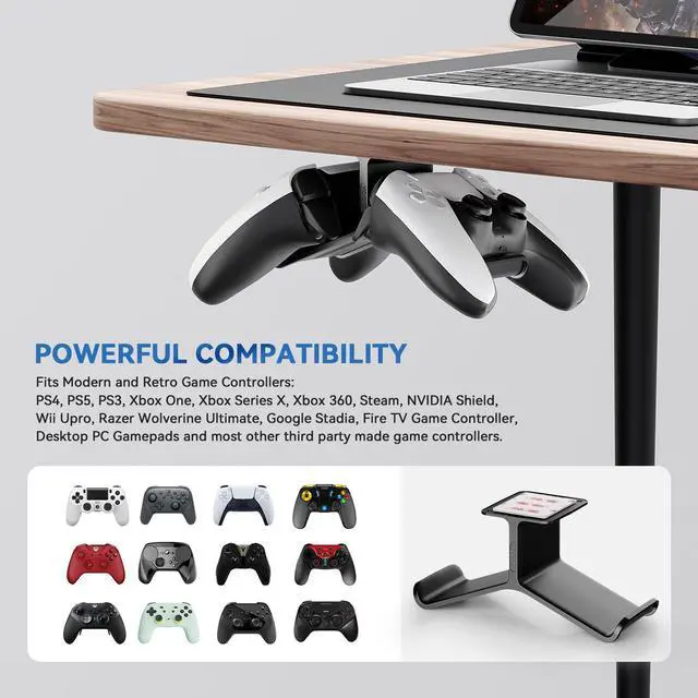 Alt view image 2 of 6 - Controller Holder,Headphone Stand Headset and Controller Stand Under Desk Controller Holder with Strong Double Sided Tape Universal Design for Xbox ONE, PS5, PS4, PC