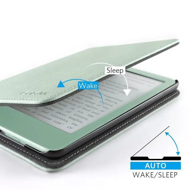 Alt view image 5 of 6 - Case with Stand for for 6" Kindle (2024 & 2022, 11th Gen) PU Leather Smart Cover with Auto Sleep/Wake & Hand Strap, Premium Protective Case for Kindle Basic,Sage Green