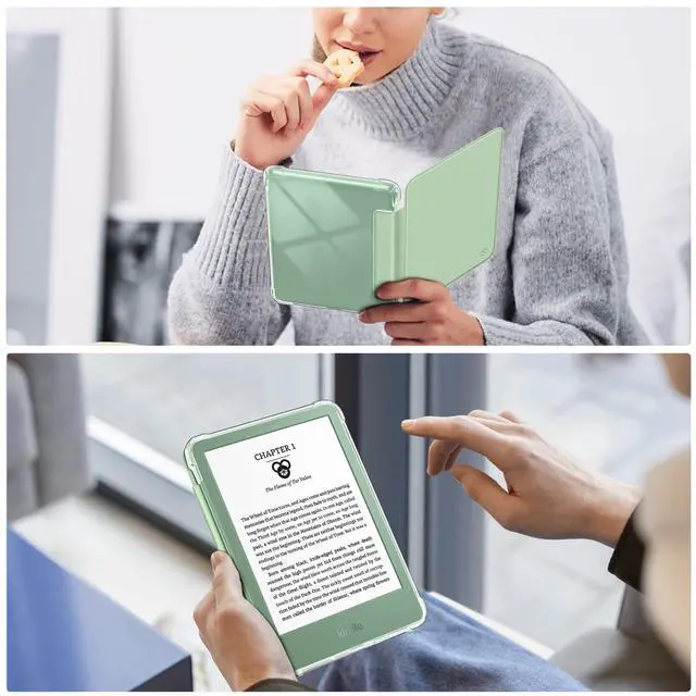 Alt view image 6 of 7 - Slim TPU Case for 6" Kindle 11th Generation 2024/2022, Agave Green | Ultra Clear Transparent Soft TPU Back Cover Lightweight Shell, Auto Wake/Sleep,for All-New Kindle 2024/2022 11th Gen e-Reader