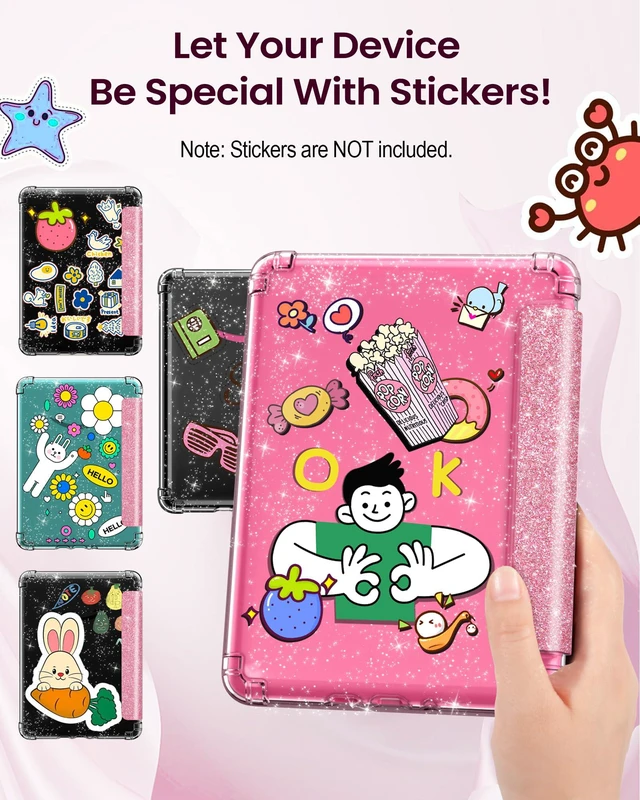 Alt view image 5 of 7 - Case for 7" Kindle Paperwhite 12th Gen & Colorsoft 2024, Glitter Pink | Scratch-Proof, Sparkly Clear Back, Full Protection, Light Shell, Auto Wake/Sleep,for Kindle Paperwhite & Colorsoft 2024/2025