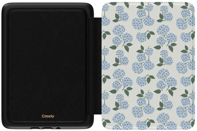 Alt view image 2 of 6 - Kindle Case | Nantucket Cottage | Blue Hydrangea | Compatible with 7" Kindle Colorsoft and 7" Kindle Paperwhite (12th Generation 2024 Models)