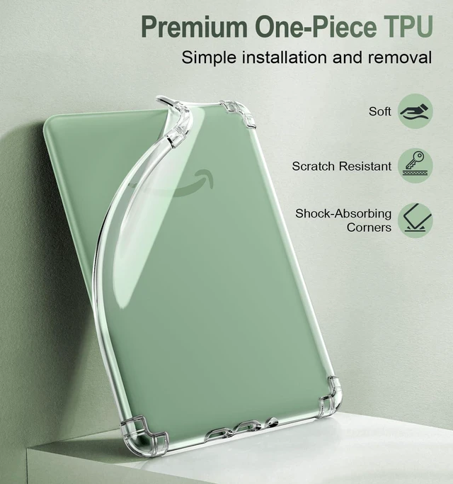 Alt view image 4 of 7 - Case for 6" Kindle (11th Generation-2024/2022),Clear | Ultra Thin Clear Flexible Transparent TPU Skin Bumper Back Cover Shell
