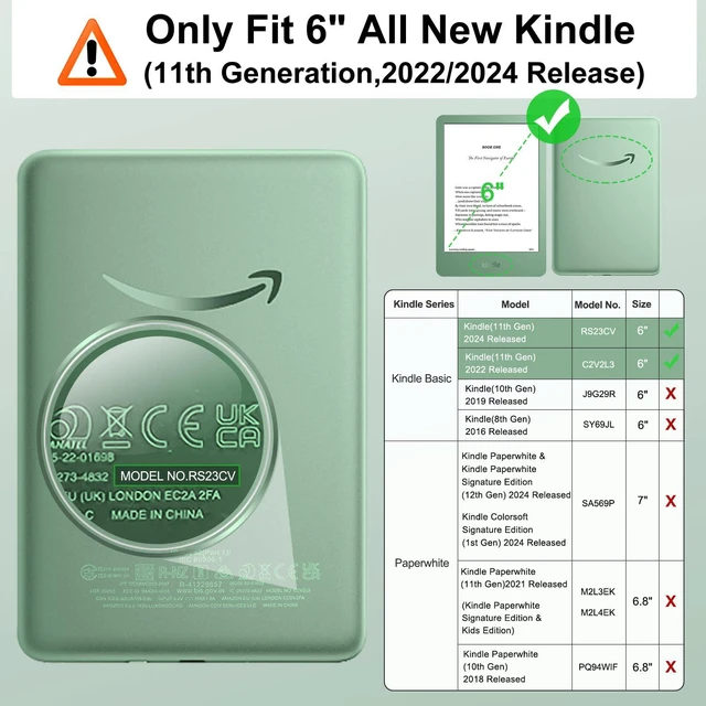 Alt view image 2 of 7 - Case for 6" Kindle (11th Generation-2024/2022 Release), Agave Green | Lightweight Shell Cover with Hand Strap, Auto Wake/Sleep