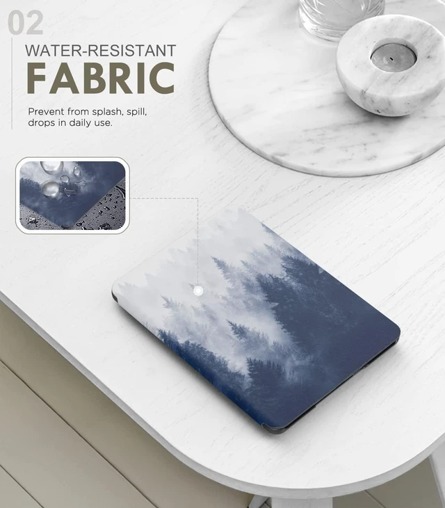 Alt view image 3 of 7 - Case for 7" Kindle Paperwhite 12th Gen 2024/Colorsoft,Gray Forest | Lightweight Slim, Leather PU, Protective Shell Cover, Auto Wake/Sleep, for Kindle Colorsoft 1st Generation 2025/2026