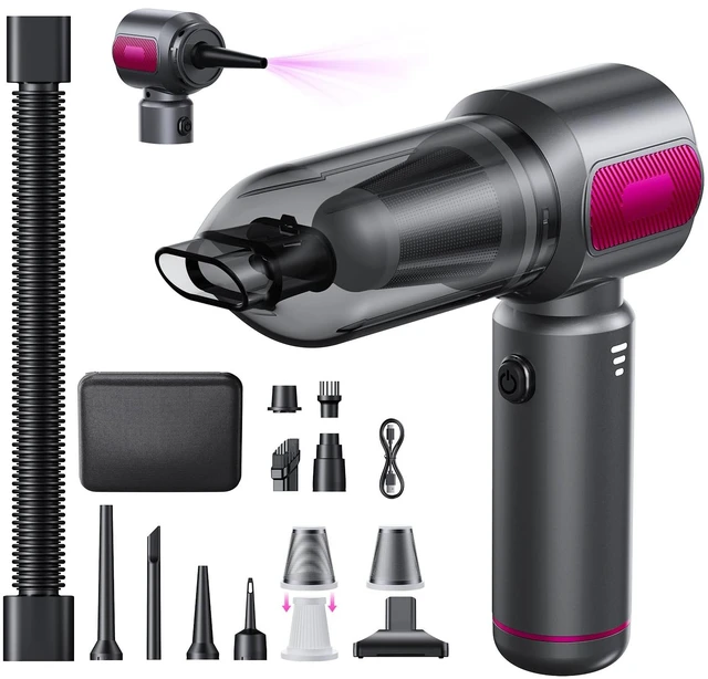 Main image of Handheld Car Vacuum Cleaner High Power 22000Pa, Cordless Portable Vacuum | 2-in-1 Vac & Blow, Mini Vacuum for Car Detailing Use, Washable HEPA Filter, Rechargeable 7800mAh, Multi-Nozzle, Storage Bag