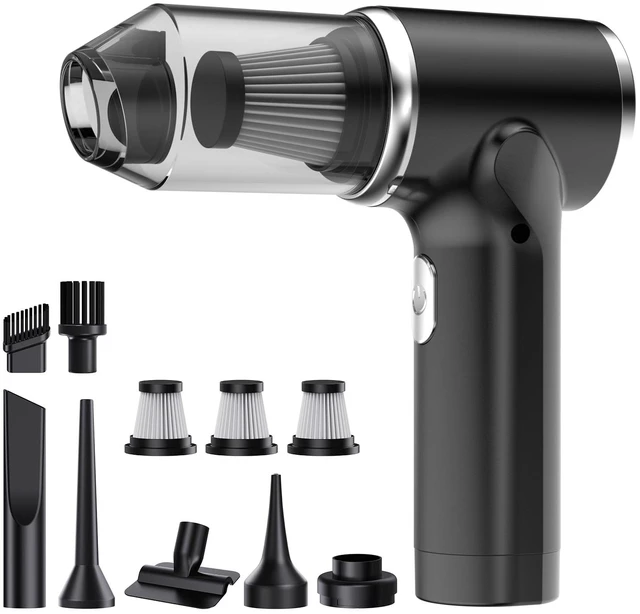 Main image of Handheld Cordless Vacuum Cleaner,8000PA Suction 4 Modes Portable Car Vacuum,4000mAh Rechargeable Battery,3 Filters,7-in-1 Kit for Home Office Car Pet, Black