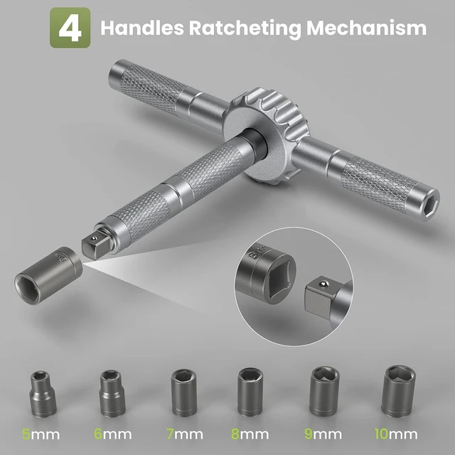 Alt view image 2 of 7 - 69 in 1 Magnetic Screwdriver Set with 4 Handles, Ratcheting Screwdriver Set, S2 Steel Bits, Precision & T-Handle, Multi Bit Tool Kit for Home, Auto, Repair, Furniture