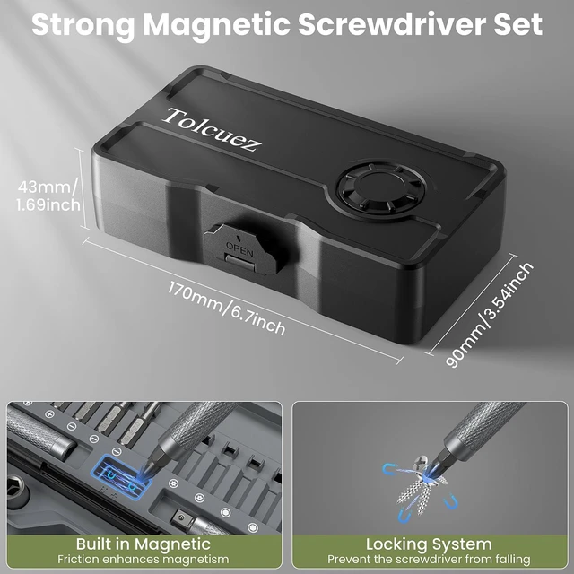 Alt view image 5 of 7 - 69 in 1 Magnetic Screwdriver Set with 4 Handles, Ratcheting Screwdriver Set, S2 Steel Bits, Precision & T-Handle, Multi Bit Tool Kit for Home, Auto, Repair, Furniture