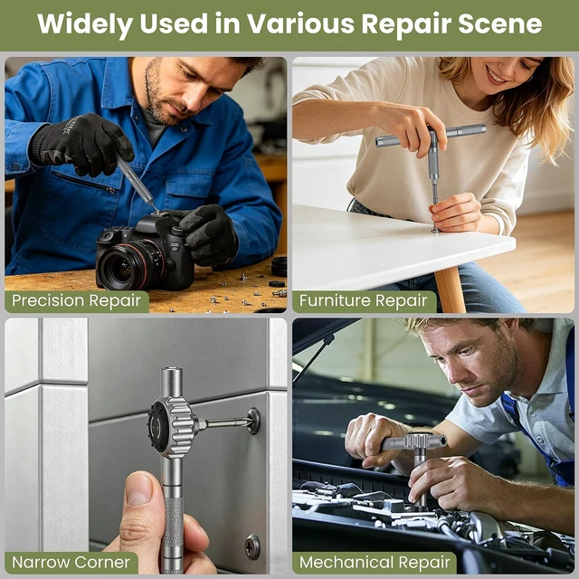 Alt view image 7 of 7 - 69 in 1 Magnetic Screwdriver Set with 4 Handles, Ratcheting Screwdriver Set, S2 Steel Bits, Precision & T-Handle, Multi Bit Tool Kit for Home, Auto, Repair, Furniture