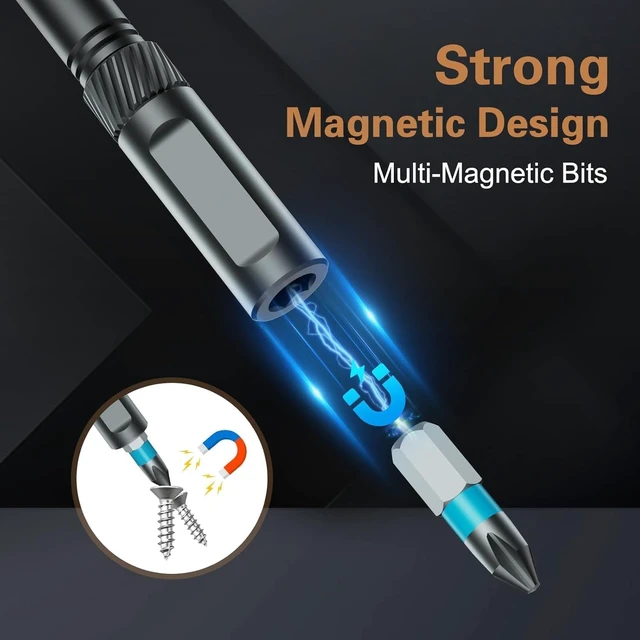 Alt view image 5 of 7 - Ratchet Magetic Screwdriver Set: S2 Steel Precision Screwdriver Set - Removable Self Assembly Screwdriver Kit for Furniture Assembly and Repair - Gift for DIYer