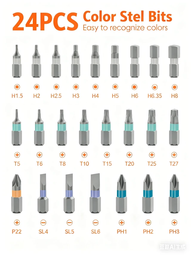 Alt view image 3 of 7 - 24 in 1 Magnetic Screwdriver Set, Multifunctional Screwdriver Tools, DIY Ratchet Screwdriver Set with Detachable Ratchet Handle&Storage Case Portable Repair Tool Kit for DIY, Laptops, Bicycles